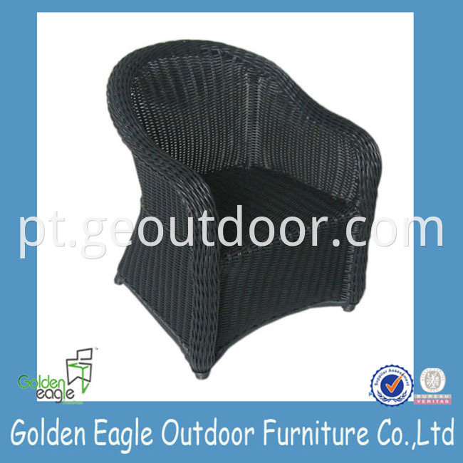 black wicker dining patio chair